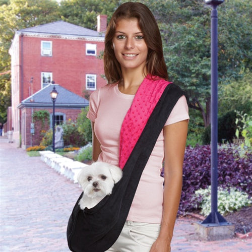 Reversible Sling Pet Carrier - Black-Pink
