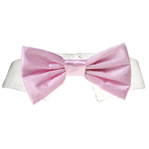 Pink Satin Bow Tie Collar - Posh Puppy Boutique