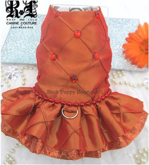 Couture Tangerine Dream Dog Harness Dress - Posh Puppy Boutique