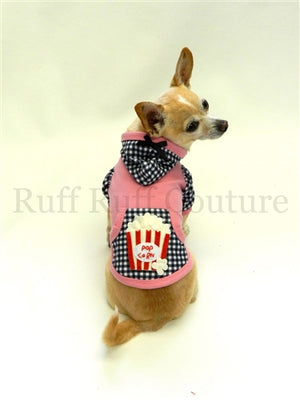 Popcorn Time Girl Hoodie in Pink - Posh Puppy Boutique