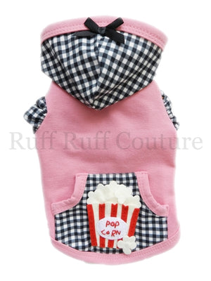 Popcorn Time Girl Hoodie in Pink - Posh Puppy Boutique