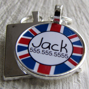 Union Jack British Custom Pet ID Tag - Posh Puppy Boutique