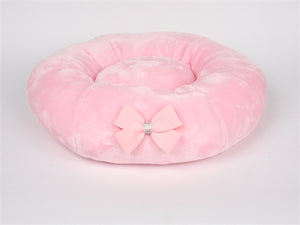 Susan Lanci Spa Bed with Nouveau Bow - Puppy Pink - Posh Puppy Boutique