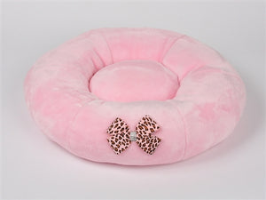 Susan Lanci Spa Beds with Nouveau Bow - Pink - Posh Puppy Boutique