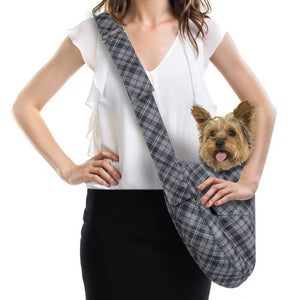 Susan Lanci Scotty Charcoal Plaid Cuddle Carrier - Posh Puppy Boutique