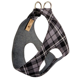 Susan Lanci Scotty Step In Harness Charcoal Plaid - Posh Puppy Boutique