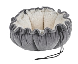 Buttercup Bed Pumice Microvelvet (Ivory Sheepskin) - Posh Puppy Boutique