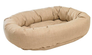Flax Linen Microvelvet Donut Bed - Posh Puppy Boutique