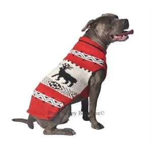 Red Reindeer Shawl Sweater - Posh Puppy Boutique