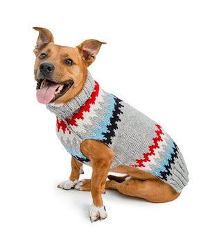 Grey Cheveron Dog Sweater