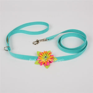 Susan Lanci Island Flower Collection Ultrasuede 1/2" Leash in Many Colors - Posh Puppy Boutique