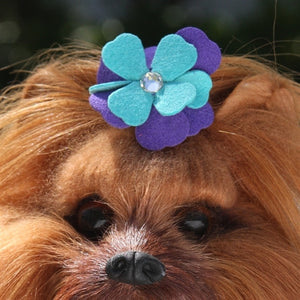 Susan Lanci Violet Hair Bow - Posh Puppy Boutique