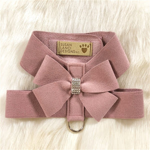 Susan Lanci Nouveau Bow Tinkie Harnesses in Rosewood - Posh Puppy Boutique