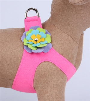 Susan Lanci Fantasy Flower Collection Step-In Harness - Perfect Pink - Posh Puppy Boutique