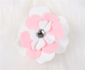 Susan Lanci Special Occasion Hair Bow- Puppy Pink-White - Posh Puppy Boutique