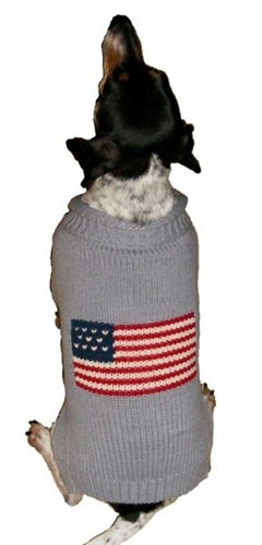 Patriotic Pup Sweater in Grey - Posh Puppy Boutique