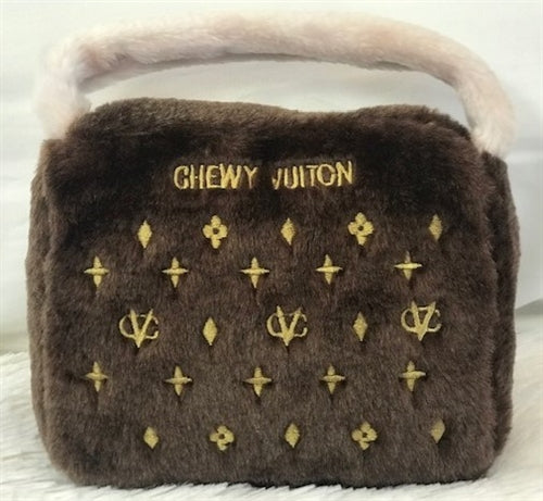 Brown Chewy Vuiton Purse Toy