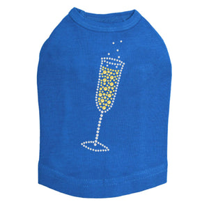 Champagne Flute Rhinestone Tank- Many Colors- Glass Only
