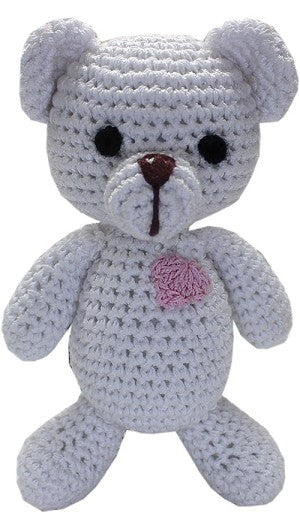 White Teddy Bear Knit Toy