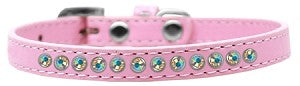 AB Crystal Leather Puppy Collar- Many Colors