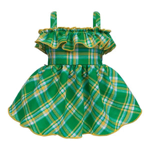 Lucky Plaid Ruffle Dog Dress