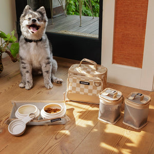 Bistro Box Dog Food Travel Kit in Checkers