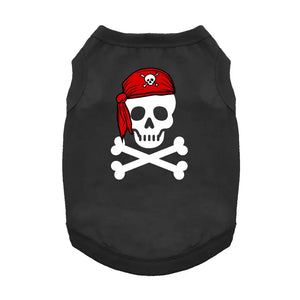 Pirate Skull with Red Bandana Dog Tank