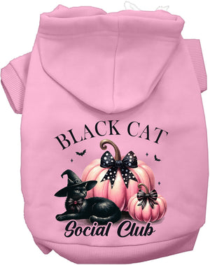 Pink and Black Cat Social Club Halloween Pet Hoodie