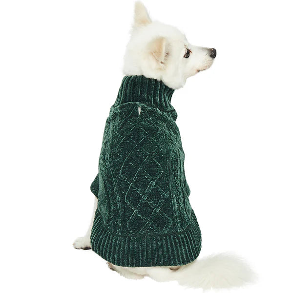 Dogs And Cats And Co Cozy Dreams Dog Sweater For Pets Dark Green / 12"