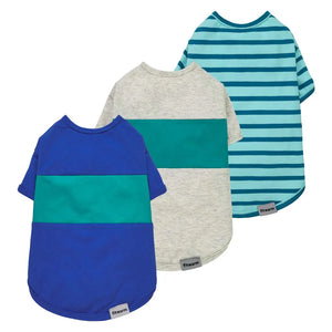 3 Pack Blue Color Block Shirts