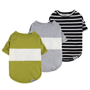 3 Pack Black Striped Dog Shirt