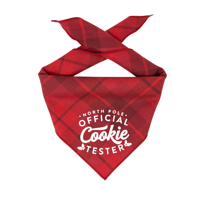 Cookie Tester Holiday Dog Bandana in Red