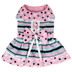 Dots & Stripes Harness Dress with Matching Leash