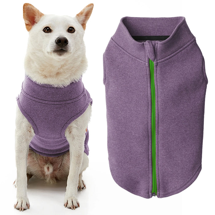 Zip Up Microfiber Fleece in Purple