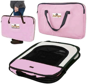 Portable Foldable Pet Playpen Exercise Pen Kennel Case Pink