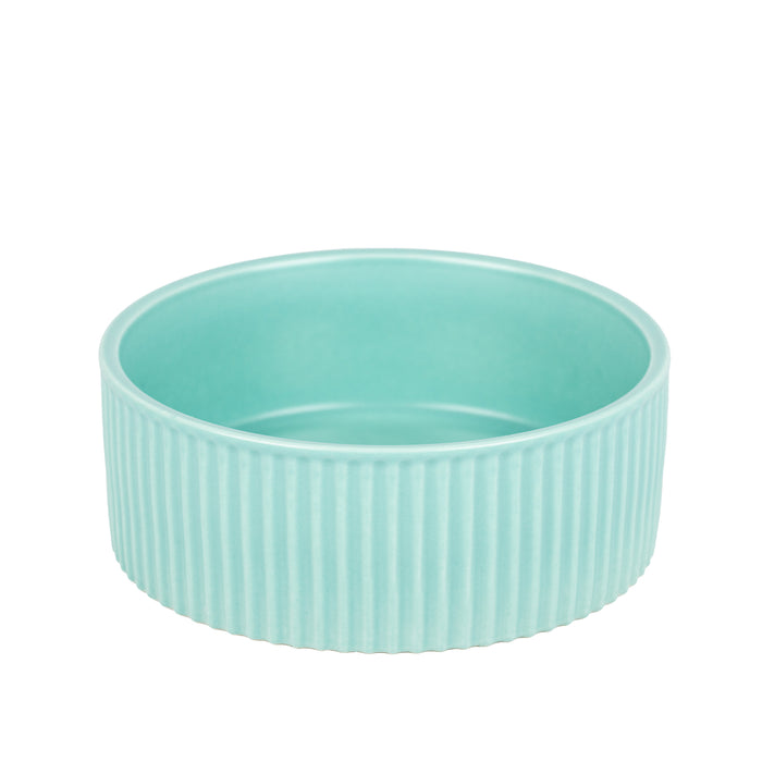 Jardin Ribbed Pet Bowl in Blue