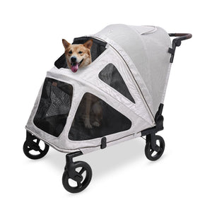 WonderFold Hudson FLATFOLD™ Pet Stroller in Light Gray