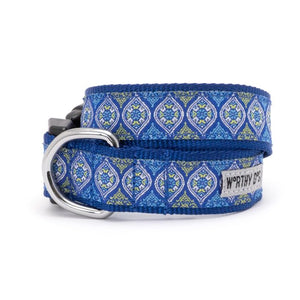 Medallion Dog Collar & Lead - Blue