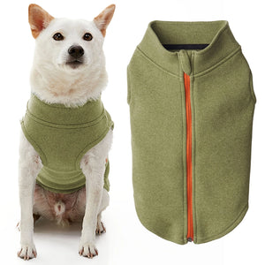 Zip Up Microfiber Fleece in Green