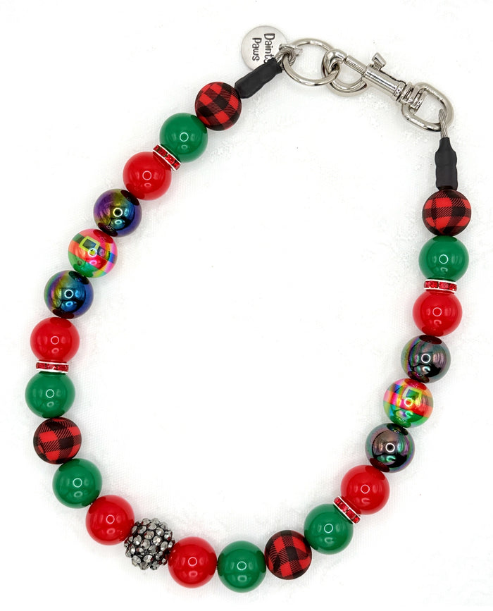 Naughty or Nice  Beaded Pet Collar