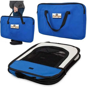 Portable Foldable Pet Playpen Exercise Pen Kennel Case Blue