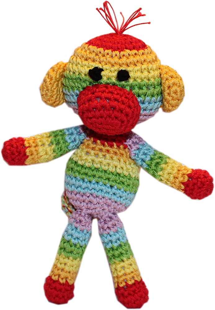 Rizzo the Rainbow Monkey Knit Toy