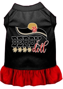 Derby Doll Screen Print Dog Dress in Many Colors
