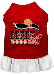 Derby Doll Screen Print Dog Dress in Many Colors