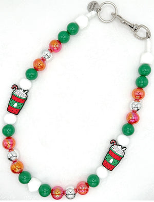 Candy Cane Cocoa Beaded Pet Collar