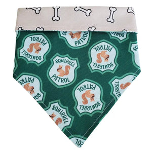 Squirrel Patrol - Reversible Dog Collar Bandana