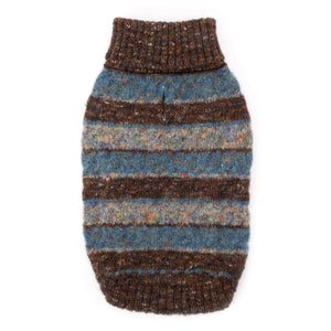 Tweed Stripe Turtleneck in Blue