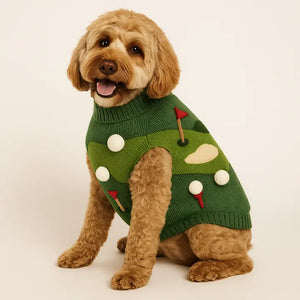 Knitted Applique Golf Sweater