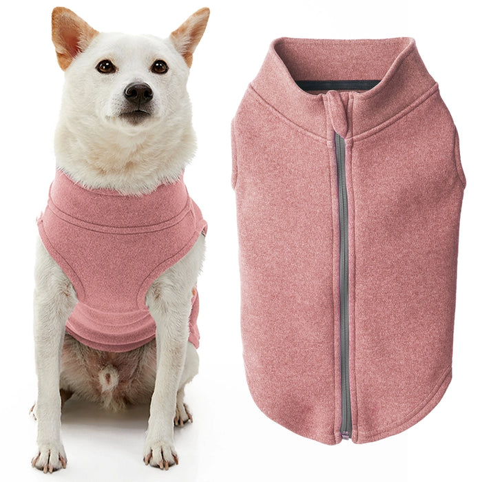 Zip Up Microfiber Fleece in Pink