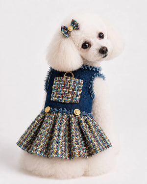 Denim and Tweed Couture Dress